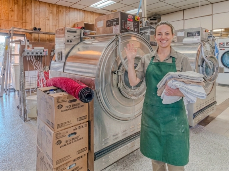 Mountain Top Laundry Attendant At Washer 800X600